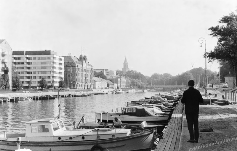 Стоянка катеров на канале в Хельсинки - Финляндия, 1966 год, фото 7