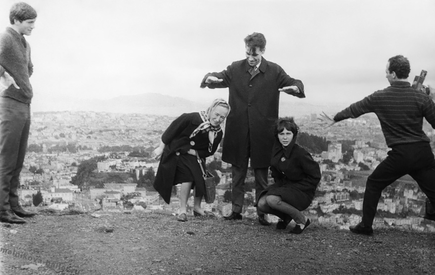 В.Федотов, Т.Богданова, В.Клевшинская, Ю.Умрихин на горе над Сан-Франциско - США, 1964 год, фото 65